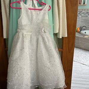 Charming White Floral Kids Dress